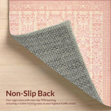 Ultra Soft Area Rug, Non Slip, Stain Resistant, Washable Area Rugs for Living Room, Bedroom, Preppy Scallop Bow Accent Rug Ribbon Motif Coquette Design with Curved Edges(Pink)