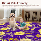 Ultra Soft Area Rug, Non Slip, Stain Resistant, Washable Area Rugs for Living Room, Bedroom, Chic Contemporary Patterned Display(Yellow)