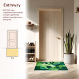 Nature Inspired Leaf Motif with Abstract Botanical Design(Green)