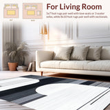 Ultra Soft Area Rug, Non Slip, Stain Resistant, Washable Area Rugs for Living Room, Bedroom, Sleek Modern Diamond Pattern(Black)