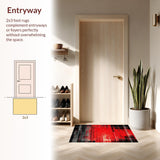 Ultra Soft Area Rug, Non Slip, Stain Resistant, Washable Area Rugs for Living Room, Bedroom, Lively Soft Textured Beat Design(Red)