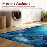 Ultra Soft Area Rug, Non Slip, Stain Resistant, Washable Area Rugs for Living Room, Bedroom, Ocean Dreams Rug Whimsical Sea Life Floor Mat(Blue)