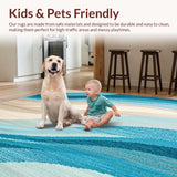 Ultra Soft Area Rug, Non Slip, Stain Resistant, Washable Area Rugs for Living Room, Bedroom, Coastal Breeze Oval Braided Nautical Inspired Home(Blue)
