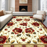Ultra Soft Area Rug, Non Slip, Stain Resistant, Washable Area Rugs for Living Room, Bedroom, Elegant Floral Runner(White)