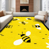 Ultra Soft Area Rug, Non Slip, Stain Resistant, Washable Area Rugs for Living Room, Bedroom, Joyful Garden-Inspired Round Mat(Yellow)