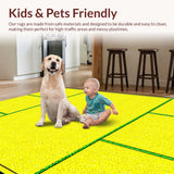 Ultra Soft Area Rug, Non Slip, Stain Resistant, Washable Area Rugs for Living Room, Bedroom, Cute Cheerful Banana Design(Yellow)