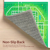 Ultra Soft Area Rug, Non Slip, Stain Resistant, Washable Area Rugs for Living Room, Bedroom, Non-Slip Kids Road Track Bedroom Carpet(Green)