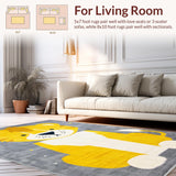 Ultra Soft Area Rug, Non Slip, Stain Resistant, Washable Area Rugs for Living Room, Bedroom, Vibrant Whimsical Jungle Aesthetic(Yellow)