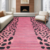 Ultra Soft Area Rug, Non Slip, Stain Resistant, Washable Area Rugs for Living Room, Bedroom, Chic Fluffy Cheetah Aesthetic(Pink)