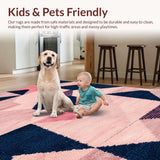 Ultra Soft Area Rug, Non Slip, Stain Resistant, Washable Area Rugs for Living Room, Bedroom, Navy Blue Yoga Mat Modern Area Carpet(Pink)