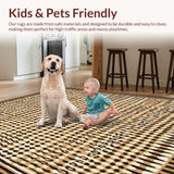Ultra Soft Area Rug, Non Slip, Stain Resistant, Washable Area Rugs for Living Room, Bedroom, Contemporary Animal Print Beige Brown Viscose Inspired(Beige)