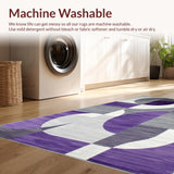 Ultra Soft Area Rug, Non Slip, Stain Resistant, Washable Area Rugs for Living Room, Bedroom, Chic Ogee Motif in Cool Tones(Gray)