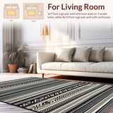 Artistic Ogee Print with Fringe Detail(Black)