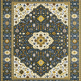 Ultra Soft Area Rug, Non Slip, Stain Resistant, Washable Area Rugs for Living Room, Bedroom, Elegant Gray Medallion Touch(Gray)