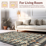 Ultra Soft Area Rug, Non Slip, Stain Resistant, Washable Area Rugs for Living Room, Bedroom, Unique Soft-Cornered Geometric Layout(White)