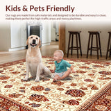 Ultra Soft Area Rug, Non Slip, Stain Resistant, Washable Area Rugs for Living Room, Bedroom, Desert Oasis Animal Print Terracotta Beige Brown Cream(Ivory)