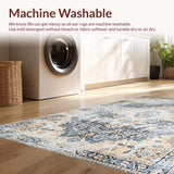 Ultra Soft Area Rug, Non Slip, Stain Resistant, Washable Area Rugs for Living Room, Bedroom, Luxurious Vintage Trellis Arrangement(Beige)