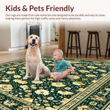 Ultra Soft Area Rug, Non Slip, Stain Resistant, Washable Area Rugs for Living Room, Bedroom, Boho Style Non Slip for(Green)