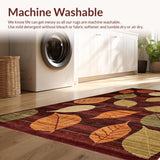 Ultra Soft Area Rug, Non Slip, Stain Resistant, Washable Area Rugs for Living Room, Bedroom, Rustic Autumn Inspired Striped Design(Brown)