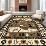 Ultra Soft Area Rug, Non Slip, Stain Resistant, Washable Area Rugs for Living Room, Bedroom, Nature-Inspired Earthy Palette(Brown)