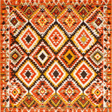 Ultra Soft Area Rug, Non Slip, Stain Resistant, Washable Area Rugs for Living Room, Bedroom, Modern Earthy Geometric Feel(Orange)