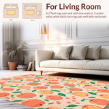 Ultra Soft Area Rug, Non Slip, Stain Resistant, Washable Area Rugs for Living Room, Bedroom, Vibrant Cheerful Peach Aesthetic(Orange)