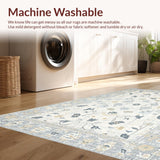 Ultra Soft Area Rug, Non Slip, Stain Resistant, Washable Area Rugs for Living Room, Bedroom, Minimalist Abstract Floral Touch(Beige)