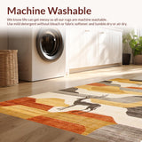 Ultra Soft Area Rug, Non Slip, Stain Resistant, Washable Area Rugs for Living Room, Bedroom, Elegant Earthy Toned Print(Beige)