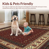 Ultra Soft Area Rug, Non Slip, Stain Resistant, Washable Area Rugs for Living Room, Bedroom, Comfortable Textured(Red)