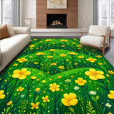 Ultra Soft Area Rug, Non Slip, Stain Resistant, Washable Area Rugs for Living Room, Bedroom, Funky Nature-Infused Decor(Green)