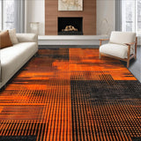 Ultra Soft Area Rug, Non Slip, Stain Resistant, Washable Area Rugs for Living Room, Bedroom, Irregular Geometric Lava Effect(Orange)