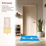 Ultra Soft Area Rug, Non Slip, Stain Resistant, Washable Area Rugs for Living Room, Bedroom, Stylish Retro Wave Composition(Blue)