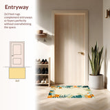 Ultra Soft Area Rug, Non Slip, Stain Resistant, Washable Area Rugs for Living Room, Bedroom, Playful Teal Orange Animal Patterns(Beige)