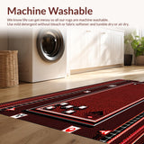 Ultra Soft Area Rug, Non Slip, Stain Resistant, Washable Area Rugs for Living Room, Bedroom, Vibrant Retro Dice Aesthetic(Red)