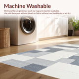 Ultra Soft Area Rug, Non Slip, Stain Resistant, Washable Area Rugs for Living Room, Bedroom, Modern Diamond Stripe Living Room Plush Carpet(Gray)