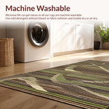 Ultra Soft Area Rug, Non Slip, Stain Resistant, Washable Area Rugs for Living Room, Bedroom, Sophisticated Bold Color Fusion(Brown)