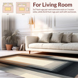 Ultra Soft Area Rug, Non Slip, Stain Resistant, Washable Area Rugs for Living Room, Bedroom, Elegant Contemporary Pattern Mix(Beige)