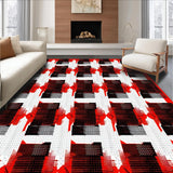 Ultra Soft Area Rug, Non Slip, Stain Resistant, Washable Area Rugs for Living Room, Bedroom, Artistic Minimalist Web Arrangement(Red)
