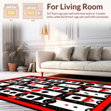 Ultra Soft Area Rug, Non Slip, Stain Resistant, Washable Area Rugs for Living Room, Bedroom, Bold Graphic Dice Style Rug(Red)