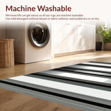 Ultra Soft Area Rug, Non Slip, Stain Resistant, Washable Area Rugs for Living Room, Bedroom, Elegant Striped Geometric Accent(Gray)