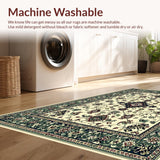 Ultra Soft Area Rug, Non Slip, Stain Resistant, Washable Area Rugs for Living Room, Bedroom, Distressed Vintage Neutral Living Room Area Rug(Ivory)
