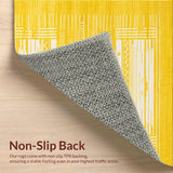 Ultra Soft Area Rug, Non Slip, Stain Resistant, Washable Area Rugs for Living Room, Bedroom, Contemporary Soft Beige Contrast(Yellow)