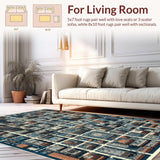 Ultra Soft Area Rug, Non Slip, Stain Resistant, Washable Area Rugs for Living Room, Bedroom, Interactive Road Design Carpet for Kids Learning Area(Blue)