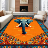 Ultra Soft Area Rug, Non Slip, Stain Resistant, Washable Area Rugs for Living Room, Bedroom, Dynamic Vibrant Floral Arrangement(Orange)