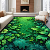 Ultra Soft Area Rug, Non Slip, Stain Resistant, Washable Area Rugs for Living Room, Bedroom, Soft Washable Floral Bath Mat for Minimalist Lifestyles(Green)