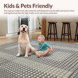 Ultra Soft Area Rug, Non Slip, Stain Resistant, Washable Area Rugs for Living Room, Bedroom, Sleek Monochrome Diamond Layout(Gray)
