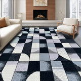Ultra Soft Area Rug, Non Slip, Stain Resistant, Washable Area Rugs for Living Room, Bedroom, Modern Black and Grey Living Room Non-Shedding Rug(Black)