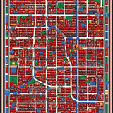 Ultra Soft Area Rug, Non Slip, Stain Resistant, Washable Area Rugs for Living Room, Bedroom, Colorful Town Life Educational Design(Red)