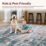 Ultra Soft Area Rug, Non Slip, Stain Resistant, Washable Area Rugs for Living Room, Bedroom, Whimsical Boho Floral Charm(Gray)