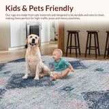 Ultra Soft Area Rug, Non Slip, Stain Resistant, Washable Area Rugs for Living Room, Bedroom, Premium Non-Shedding Eco-Friendly Decor Piece With Stunning Pattern(Gray)